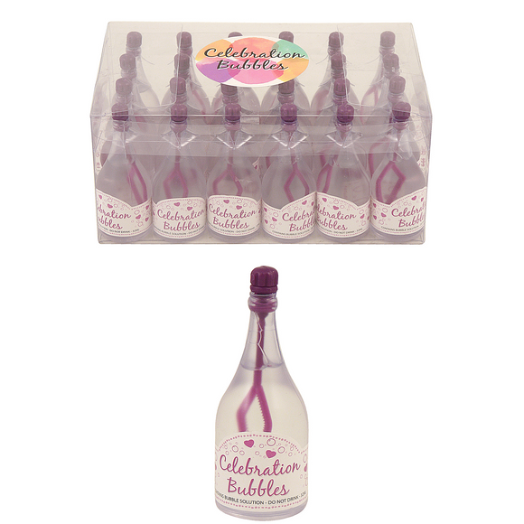 Case of 24 Purple Champagne Bottle Bubbles