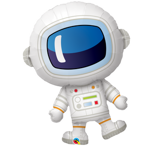 COLLECTION ONLY - Adorable Astronaut Super Shape Foil Balloon 37" Filled with Helium & Dressed with Ribbon & Weight