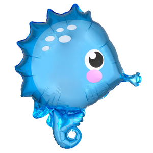 COLLECTION ONLY - 1 Sea Horse 21" Foil Junior Shape Filled with Helium & Dressed with Ribbon & Weight