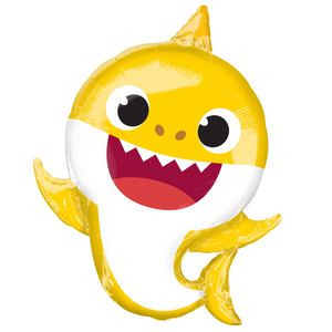 COLLECTION ONLY - 1 Baby Shark Super Shape Foil Balloon 26" Filled with Helium & Dressed with Ribbon & Weight