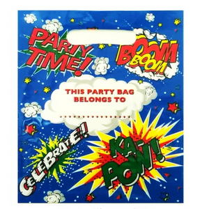 10 KA-Pow Superhero Plastic Party Bags