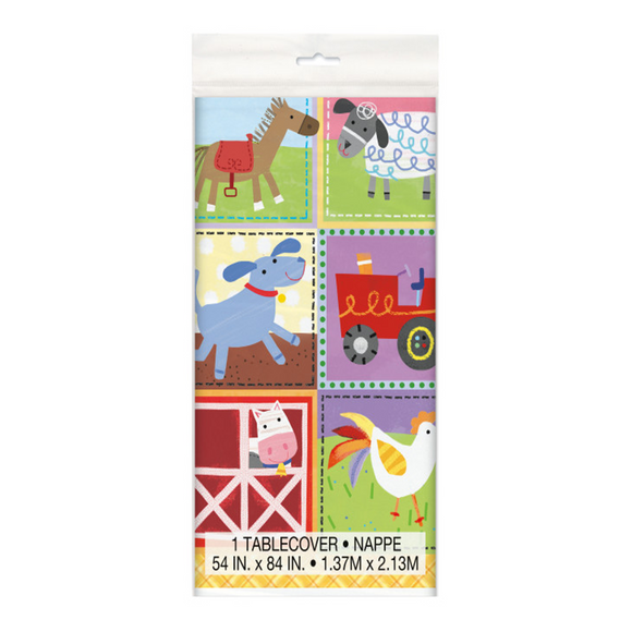 On The Farm Plastic Oblong Tablecloth 1.37 x 2.13 Meters