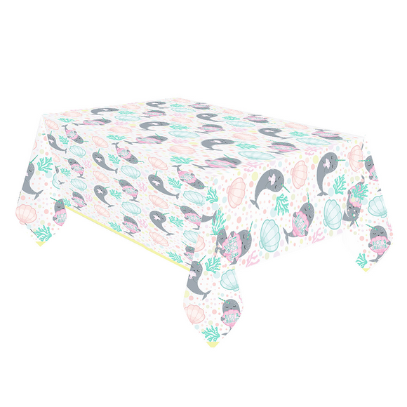 Narwhal Party Plastic Oblong Tablecloth