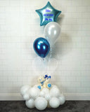 COLLECTION ONLY - Teddy on a Cloud, with a Personalised Helium Filled Star Foil Balloon