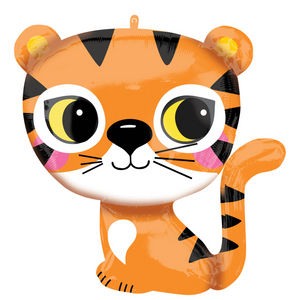 COLLECTION ONLY - Tiger Super Shape Foil Balloon 25" Filled with Helium & Dressed with Ribbon & Weight
