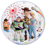 COLLECTION ONLY - 1 Toy Story Bubble Balloon 22" Filled with Helium & Dressed with a Balloon Collar, Ribbon & Weight