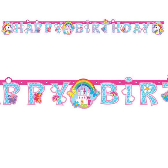 Rainbow Unicorn Happy Birthday Letter Banner 1.79 Meters