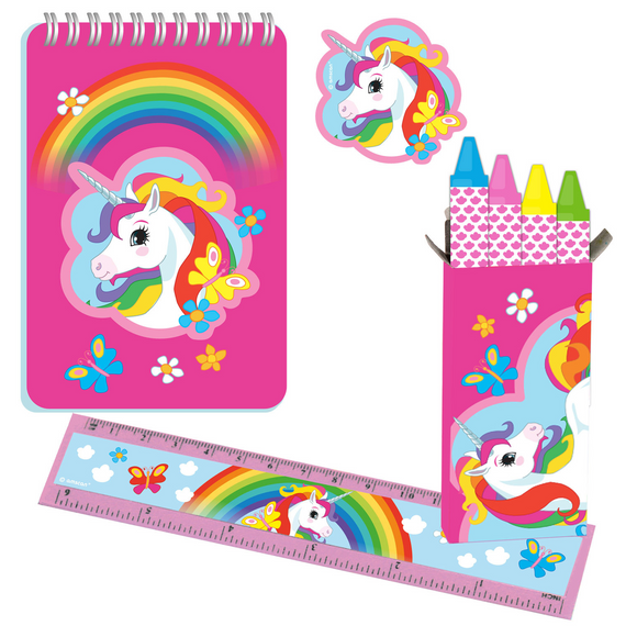 Rainbow Unicorn 20 Piece Stationary Set
