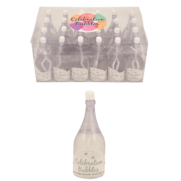 Case of 24 White Champagne Bottle Bubbles