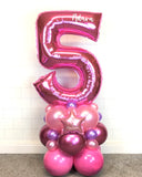 COLLECTION ONLY - PINK STAR - Bright Pink Single Number Tower Personalised with a Name
