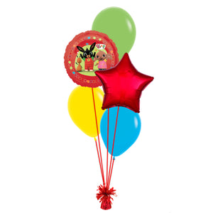 COLLECTION ONLY - Bing Red 2 Foil & 3 Latex Balloon Bouquet