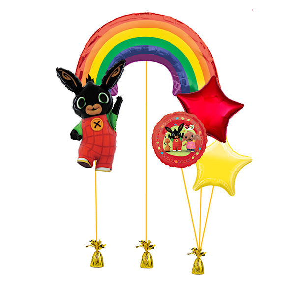 COLLECTION ONLY - Bing Balloon Bundle Filled with Helium & Dressed with Ribbon & Weights