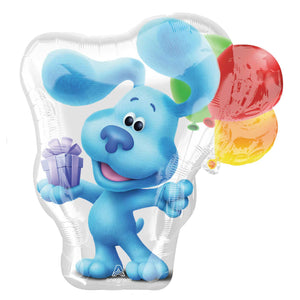 COLLECTION ONLY - Blue's Clues Super Shape Foil Balloon 25" Filled with Helium & Dressed with Ribbon & Weight
