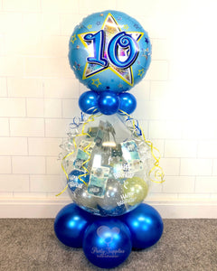 COLLECTION ONLY - Happy Birthday Print Gift Balloon Topped with a Standard Foil