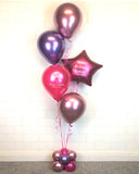 COLLECTION ONLY - Pink & Purple Star Bouquet 4 Latex Balloons, 1 Personalised Star & Balloon Base