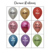 COLLECTION ONLY - 5 Balloon Cluster - 3 Standard & 2 Chrome - COLOURS TO BE ADVISED BY CUSTOMER