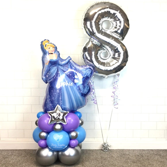 COLLECTION ONLY - Super Shape Tower Personalised with a Name & 1 Helium Filled Silver Number