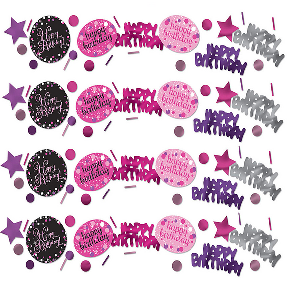 Pink Celebration Happy Birthday Table Confetti Sprinkles