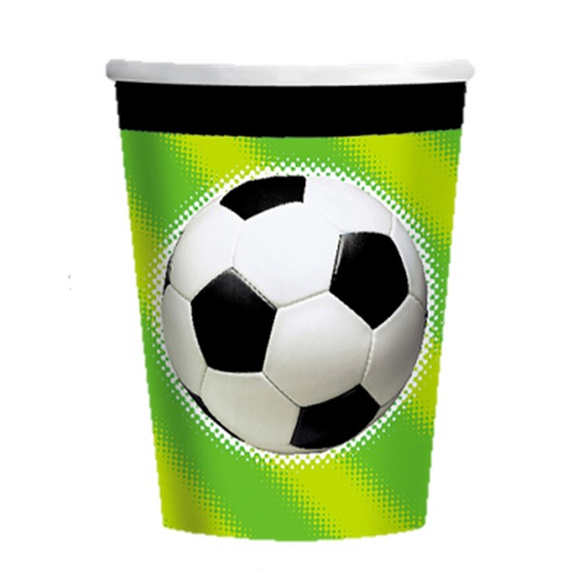 8 Football Paper Cups 266 ml