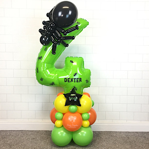 COLLECTION ONLY - BUGS Green Number Tower & Spider Personalised with a Name