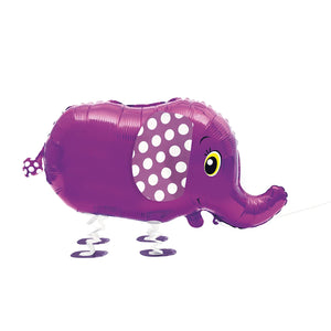 COLLECTION ONLY - Walking Pet Elephant 32" Foil Balloon Filled with Helium & Dressed with Ribbon