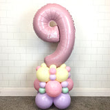 COLLECTION ONLY - PASTEL Baby Pink Single Number Tower Personalised with a Name