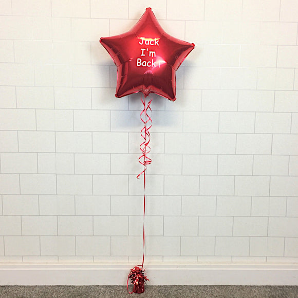 COLLECTION ONLY -  NO ELF - Standard Foil Balloon Filled with Helium, Personalised with a Name, Dressed with Ribbon & Weight