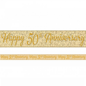 1 Happy 50th Anniversary Foil Banner 12Ft