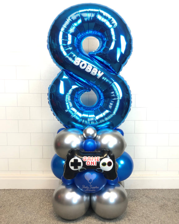 COLLECTION ONLY - GAME ON Blue Number Tower Personalised with a Name