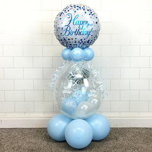 COLLECTION ONLY - Happy Birthday Print Gift Balloon Topped with Happy Birthday Standard Foil