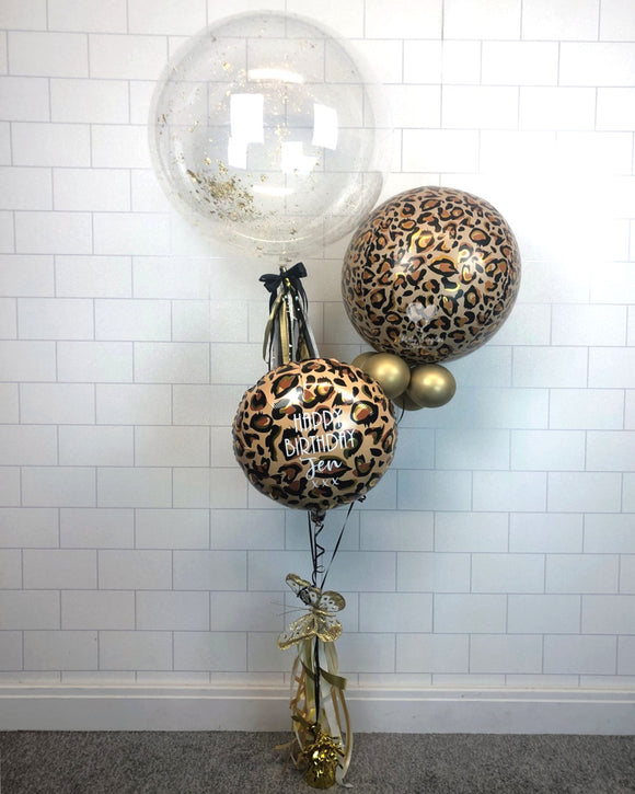 COLLECTION ONLY - Personalised Leopard Clear Bouquet