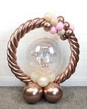 COLLECTION ONLY - Twisted Hoop Table Centerpiece - Pink, Rose Gold & Cream + 2 Rose Gold Large Numbers