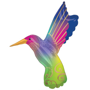 COLLECTION ONLY - 1 Hummingbird 36" Super Shape Filled with Helium & Dressed with Ribbon & Weight