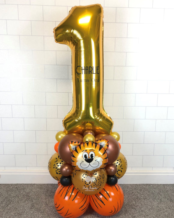 COLLECTION ONLY - TIGER Gold Single Number Tower Personalised with a Name