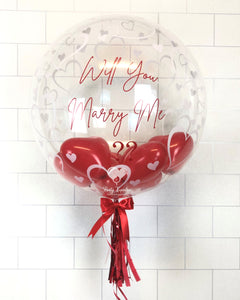 COLLECTION ONLY - Heart Bubble - Red Heart Balloons - Red Message
