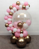 COLLECTION ONLY - Pink, Gold & White Bubble Garland - Gold Message - Gold Leaf