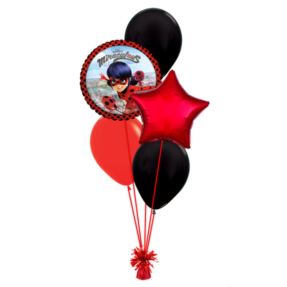 COLLECTION ONLY - Miraculous 2 Foil & 3 Latex Balloon Bouquet