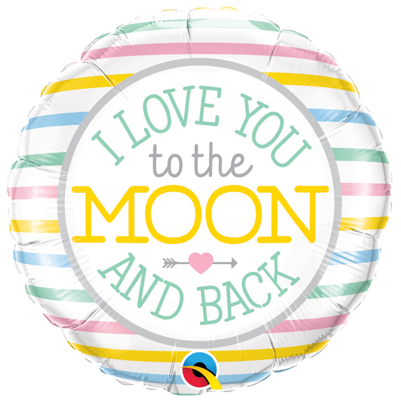 COLLECTION ONLY - 1 I Love You to the Moon & Back Standard Foil Balloon Filled with Helium & Dressed with Ribbon & Weight