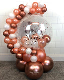 COLLECTION ONLY - Rose Gold & White Bubble Garland - Rose Gold Message - Rose Gold Confetti