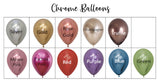 COLLECTION ONLY - 5 Chrome Balloon Cluster - Chrome Balloons - COLOURS TO BE ADVISED BY CUSTOMER