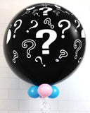 COLLECTION ONLY -  ??????? Pop to See with Pink or Blue Confetti filled with Helium & Dressed with Collar, Ribbon & Weight