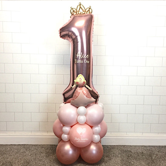 COLLECTION ONLY - Rose Gold Single Number Tower Personalised with a Name & Crown