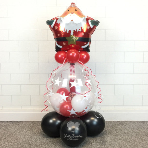 COLLECTION ONLY - ELF INCLUDED - Gift Balloon Topped with a Santa Star