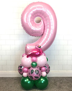 COLLECTION ONLY - FLAMINGO Baby Pink Number Tower Personalised with a Name