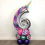 COLLECTION ONLY - UNICORN Silver Number Tower Personalised with a Name & Heart Design