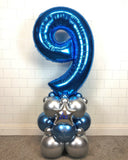 COLLECTION ONLY - Blue Single Number Tower Personalised with a Name & 1 Personalised Orbz