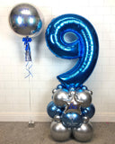 COLLECTION ONLY - Blue Single Number Tower Personalised with a Name & 1 Personalised Orbz